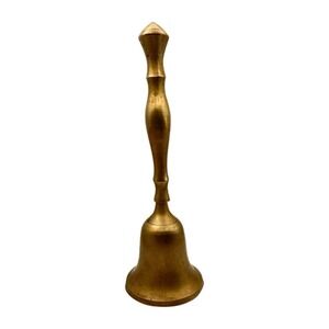 Vintage Brass Hand Bell With Handle, school bell 8 1/2"